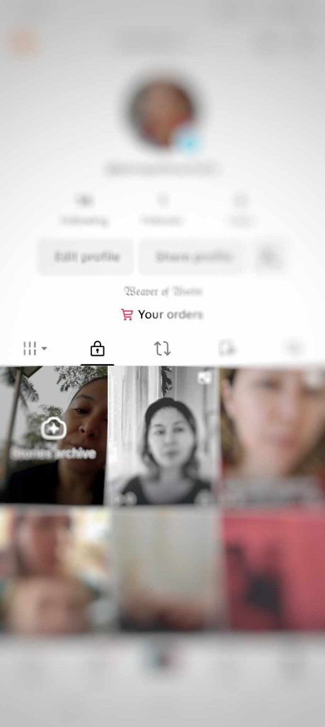 High Social’s screenshot shows where to find the private videos folder on a TikTok profile page.