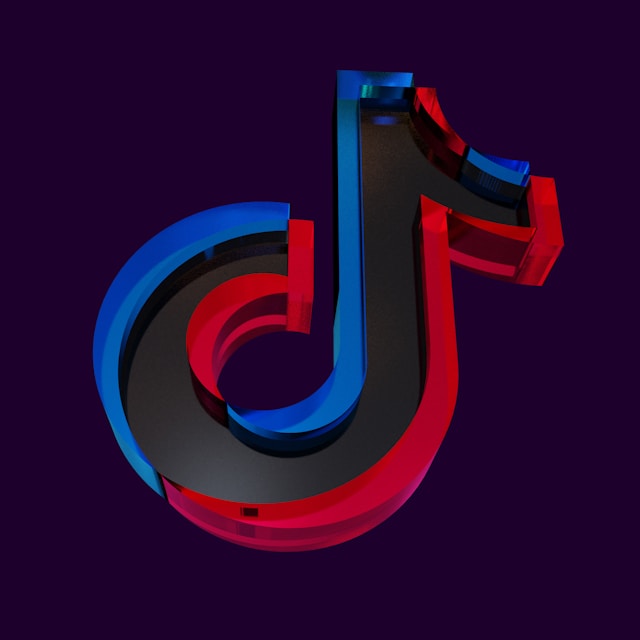 A 3D image of the TikTok logo.
