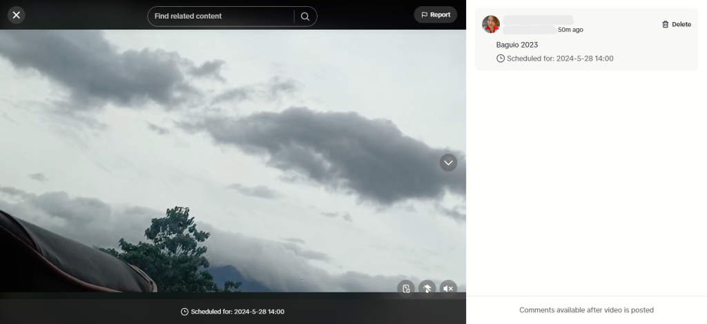 High Social’s screenshot shows a preview of a scheduled post. 
