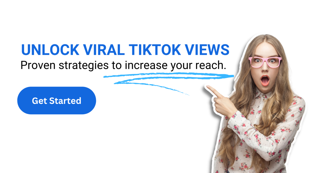 High Social graphic with the text "Unlock Viral TikTok Views" with a woman with an amazed expression pointing at the text.