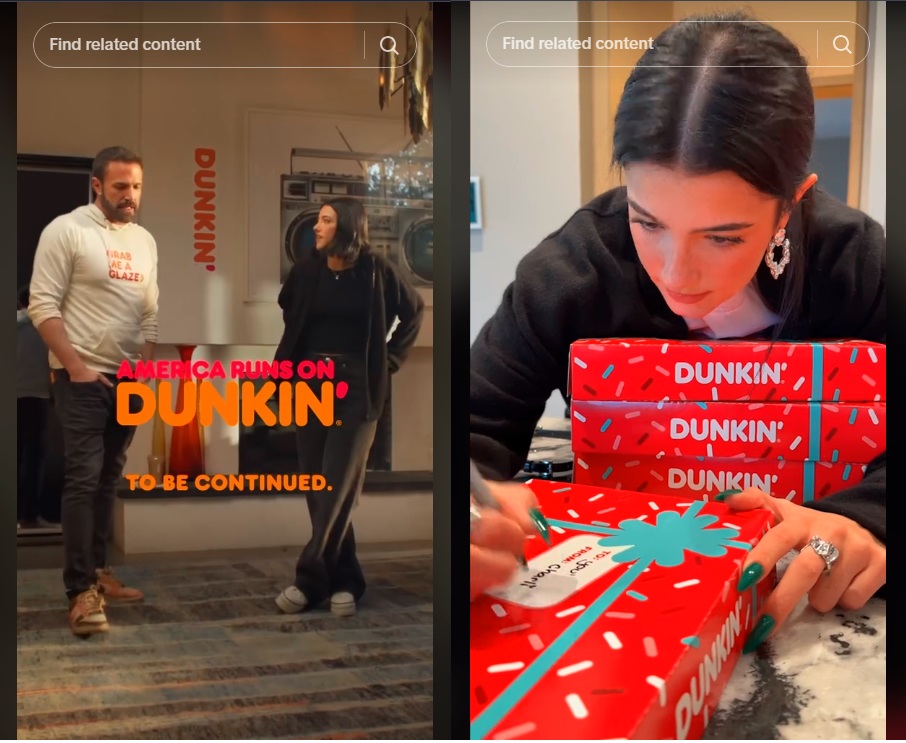 High Social’s screenshots feature Charli D’Amelio’s collaboration with Dunkin’. 
