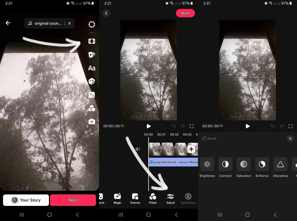 High Social’s screenshots show how to adjust video quality settings on TikTok. 
