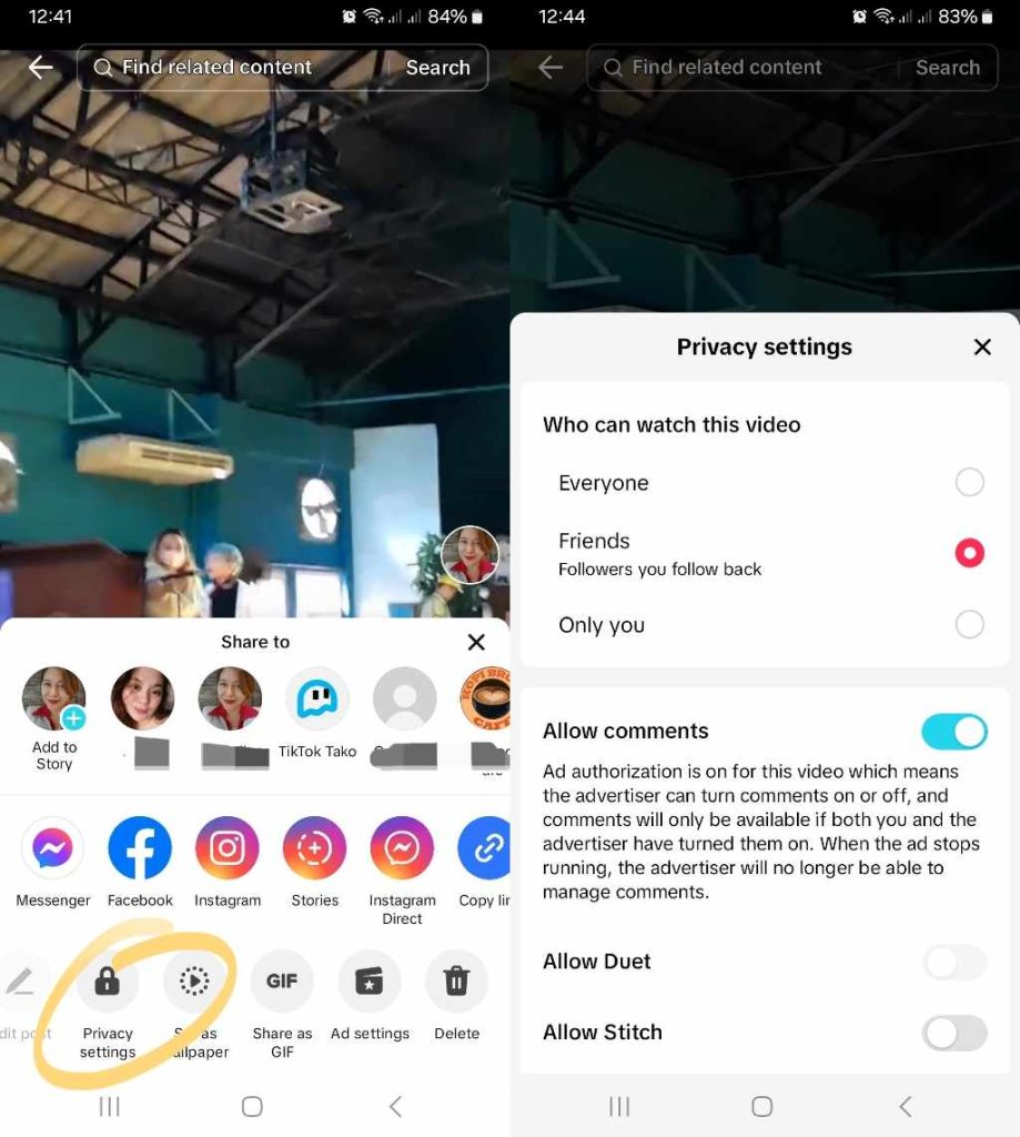 High Social’s screenshots show how to turn TikTok comments on and off. 
