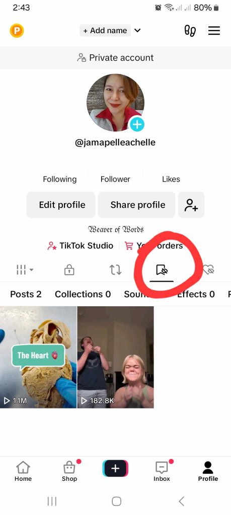 High Social’s screenshot shows where to find the Favorites folder on TikTok. 

