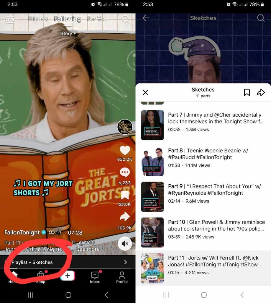 High Social’s screenshots show how to add a Favorite playlist to TikTok. 
