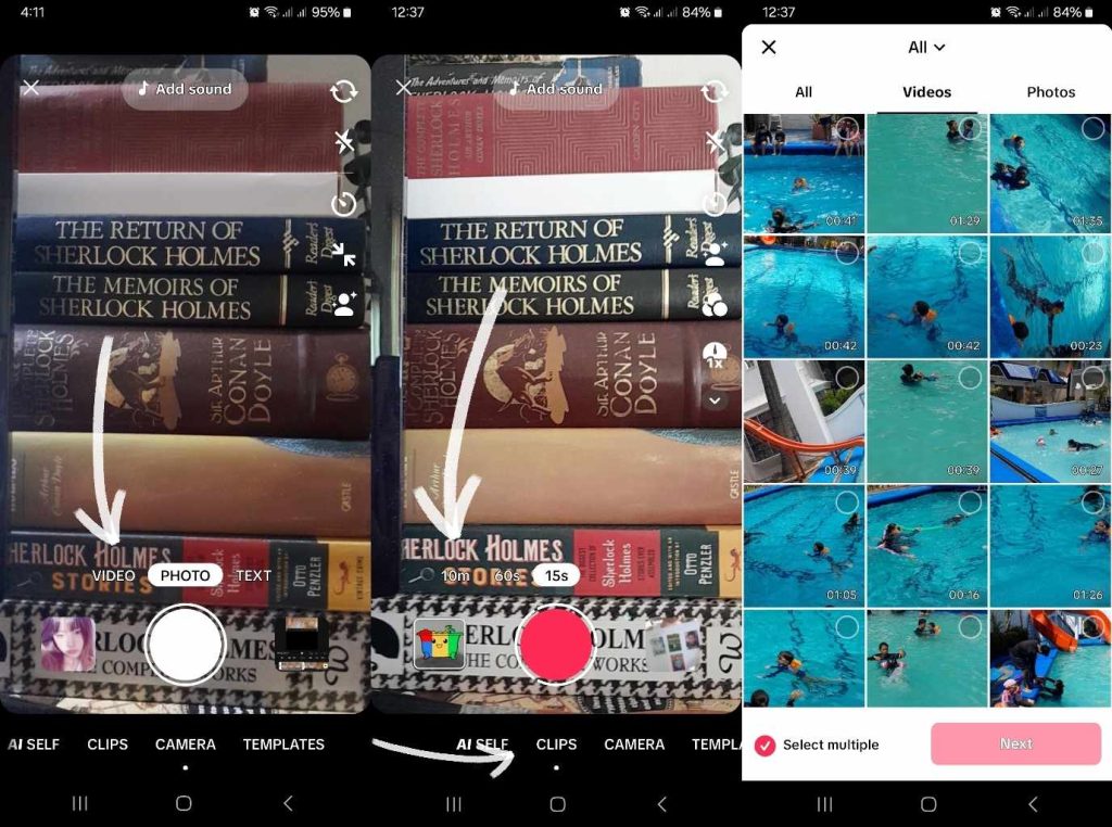 High Social’s screenshots show how to select your desired video length on TikTok. 
