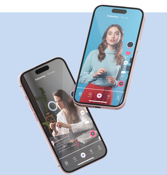 High Social's graphic of two smartphones showing influencer TikTok videos.