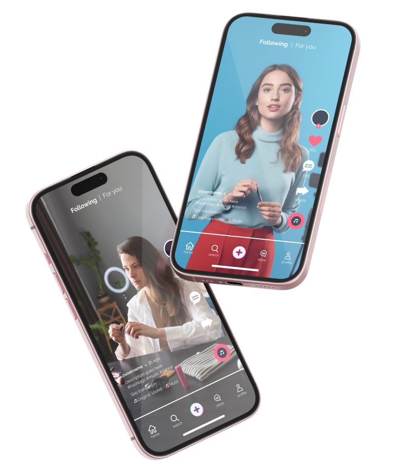 High Social's graphic of two smartphones showing influencer TikTok videos.